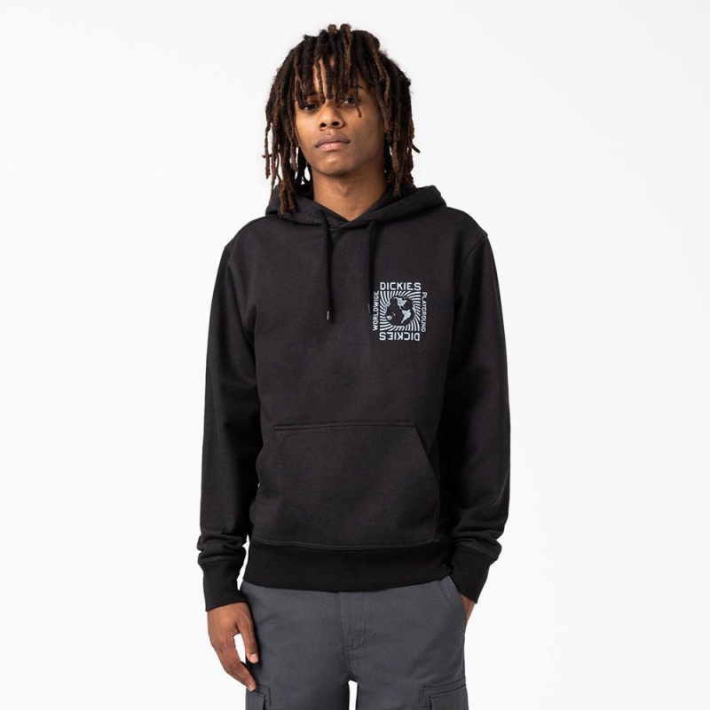 Black Men's Dickies Marbury Graphic Hoodie | QLM073129