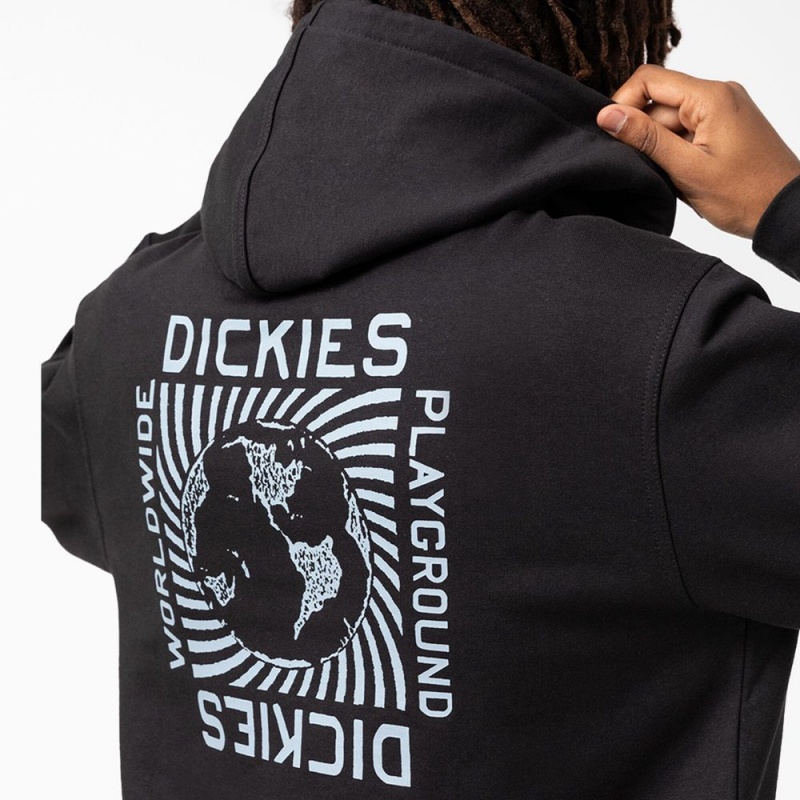 Black Men's Dickies Marbury Graphic Hoodie | QLM073129