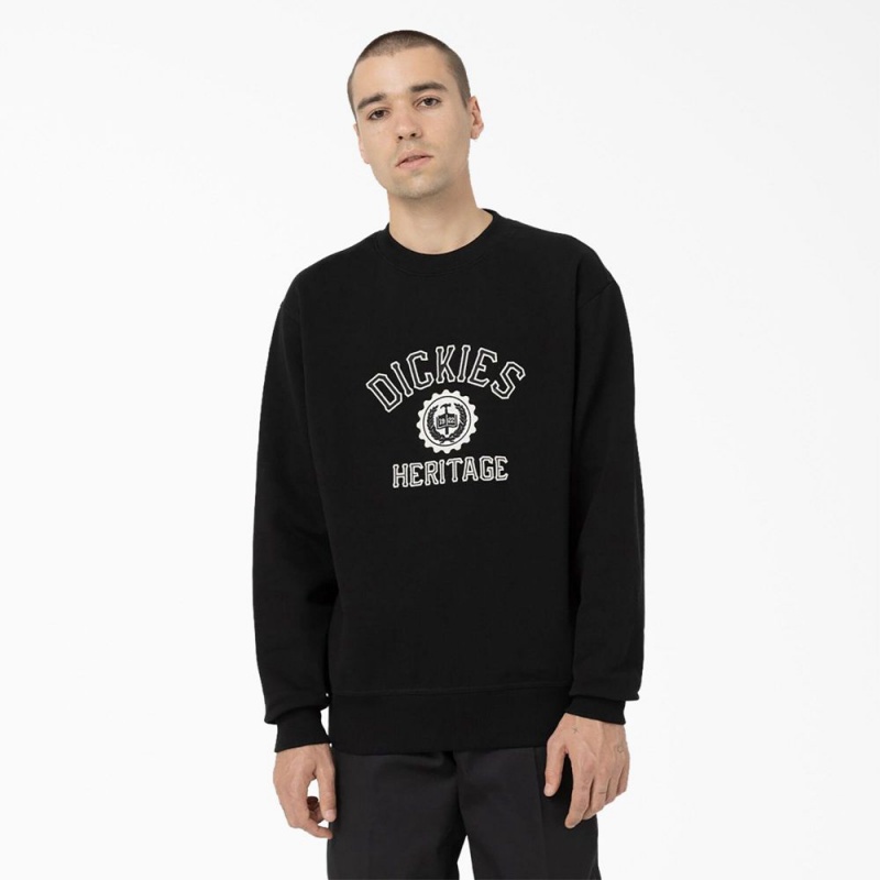 Black Men\'s Dickies Oxford Graphic Sweatshirt | YHF506178