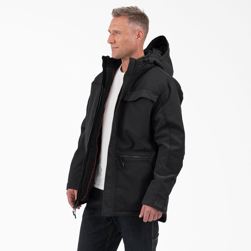 Black Men's Dickies Performance Workwear Insulated Jacket | PYG201598