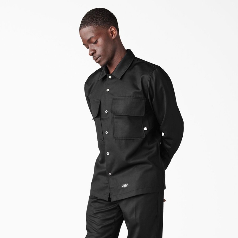 Black Men\'s Dickies Premium Collection Boxy Shirt | BHC596372