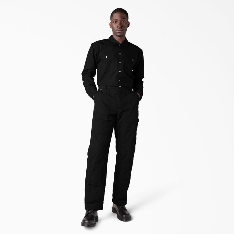 Black Men's Dickies Premium Collection Quilted Utility Pants | EYR518307