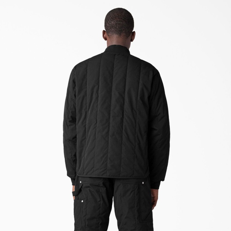 Black Men's Dickies Premium Collection Quilted Jacket | ZKD298057