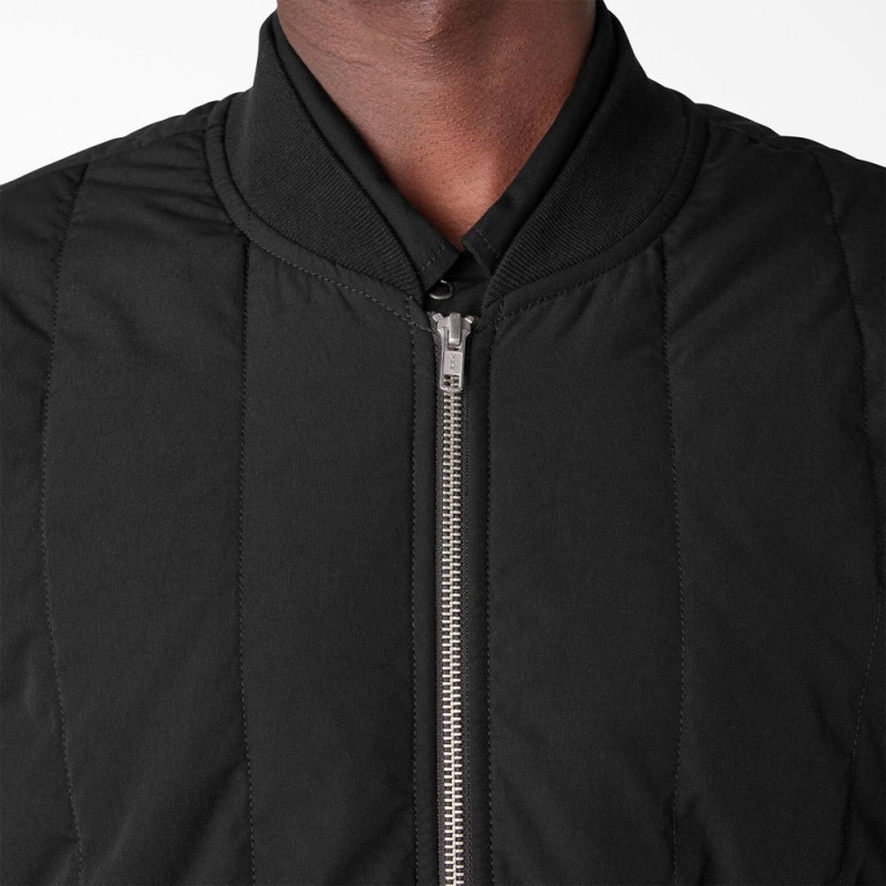 Black Men's Dickies Premium Collection Quilted Jacket | ZKD298057