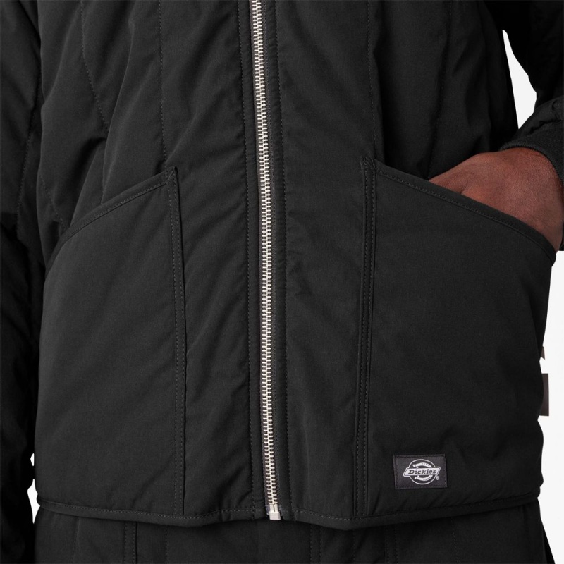 Black Men's Dickies Premium Collection Quilted Jacket | ZKD298057