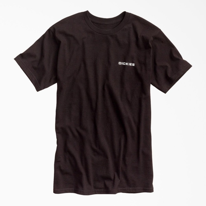 Black Men's Dickies Quality Workwear Graphic T-Shirt | RHO570318