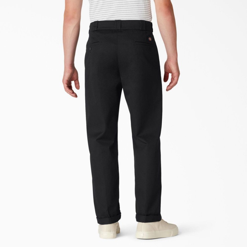 Black Men's Dickies Regular Fit Cuffed Work Pants | MKT427519