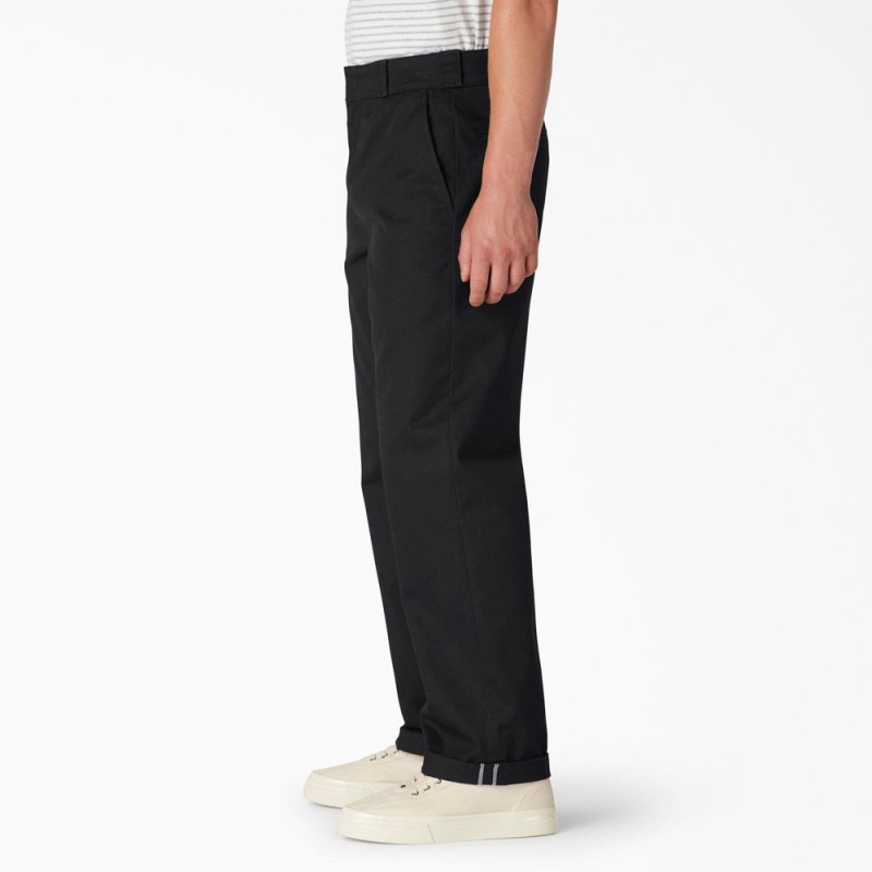 Black Men's Dickies Regular Fit Cuffed Work Pants | MKT427519