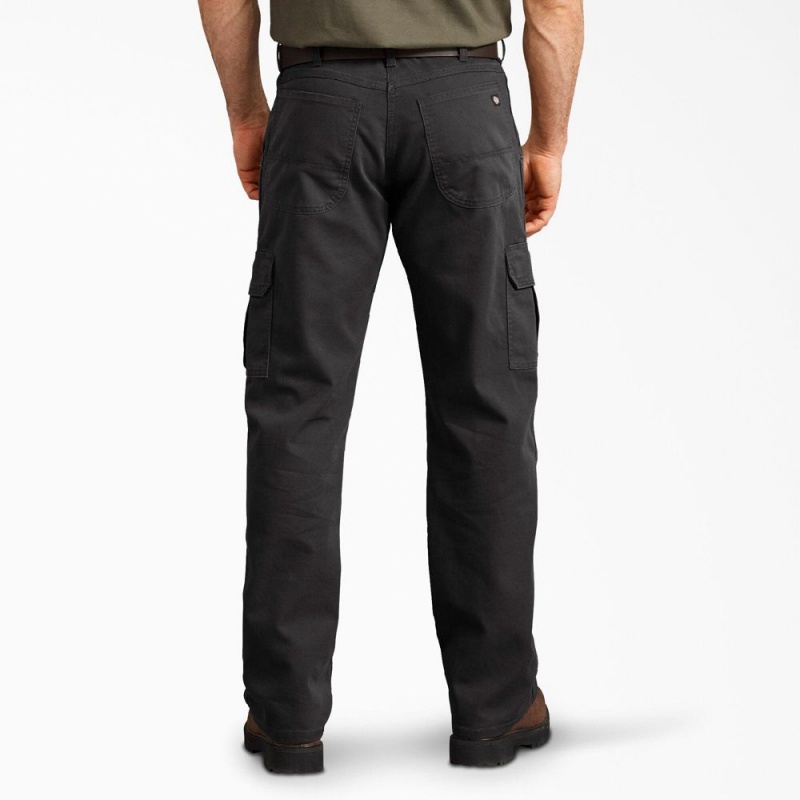 Black Men's Dickies Regular Fit Duck Cargo Pants | EAN926078