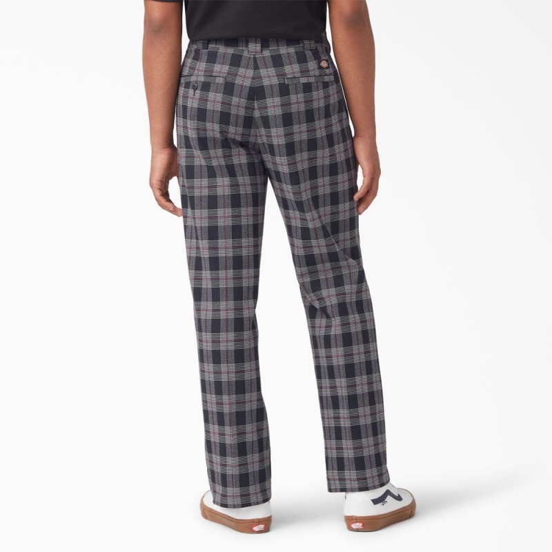 Black Men's Dickies Regular Fit Plaid Pants | NCF809431