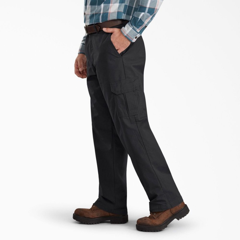 Black Men's Dickies Regular Fit Ripstop Cargo Pants | KJN021958