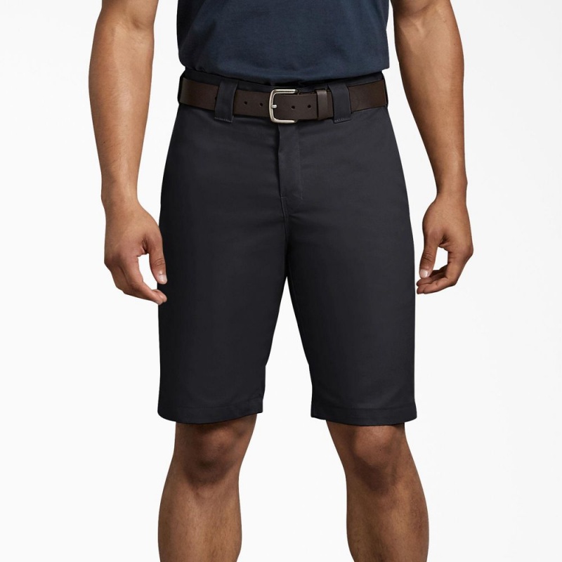 Black Men\'s Dickies Regular Fit Work Shorts | NDP125864