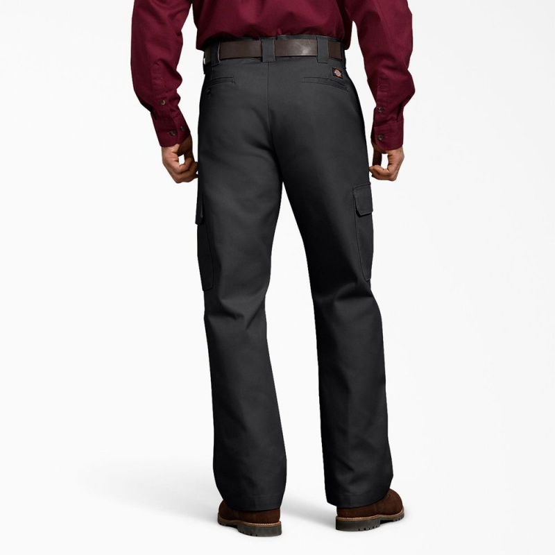 Black Men's Dickies Relaxed Fit Cargo Work Pants | LVT826790