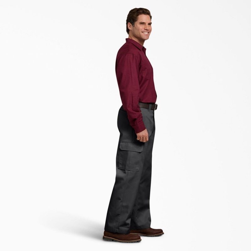 Black Men's Dickies Relaxed Fit Cargo Work Pants | LVT826790