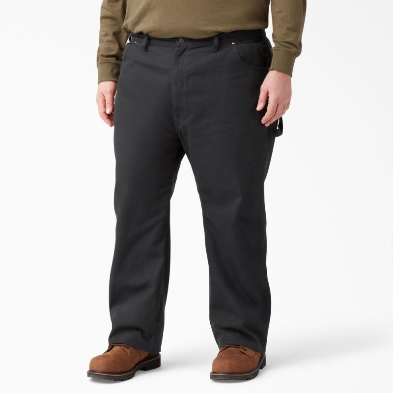 Black Men's Dickies Relaxed Fit Heavyweight Duck Carpenter Pants | QVE597201