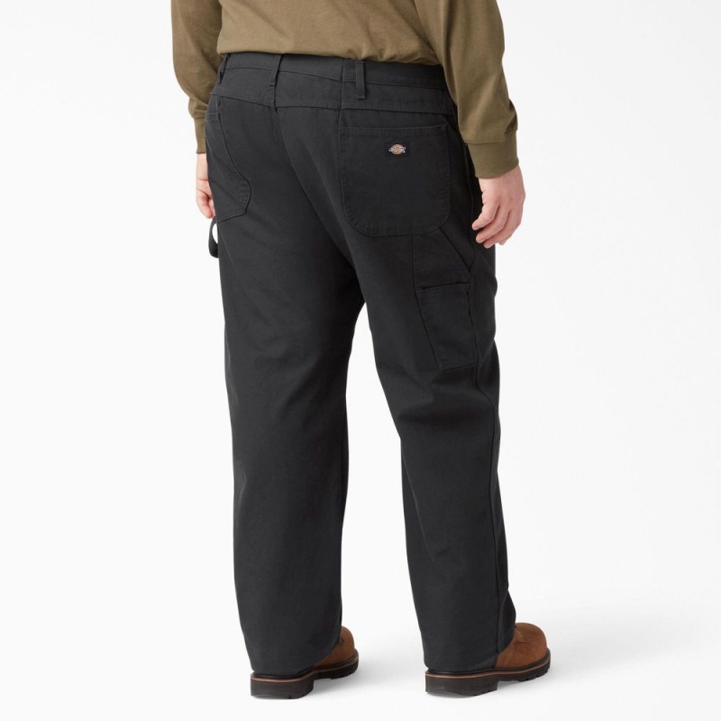 Black Men's Dickies Relaxed Fit Heavyweight Duck Carpenter Pants | QVE597201