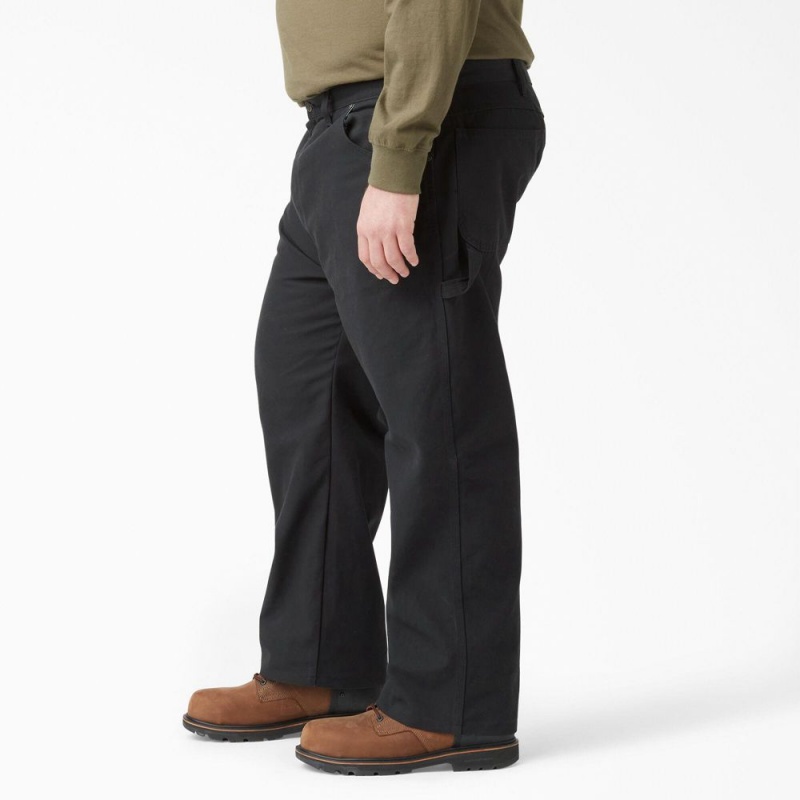 Black Men's Dickies Relaxed Fit Heavyweight Duck Carpenter Pants | QVE597201