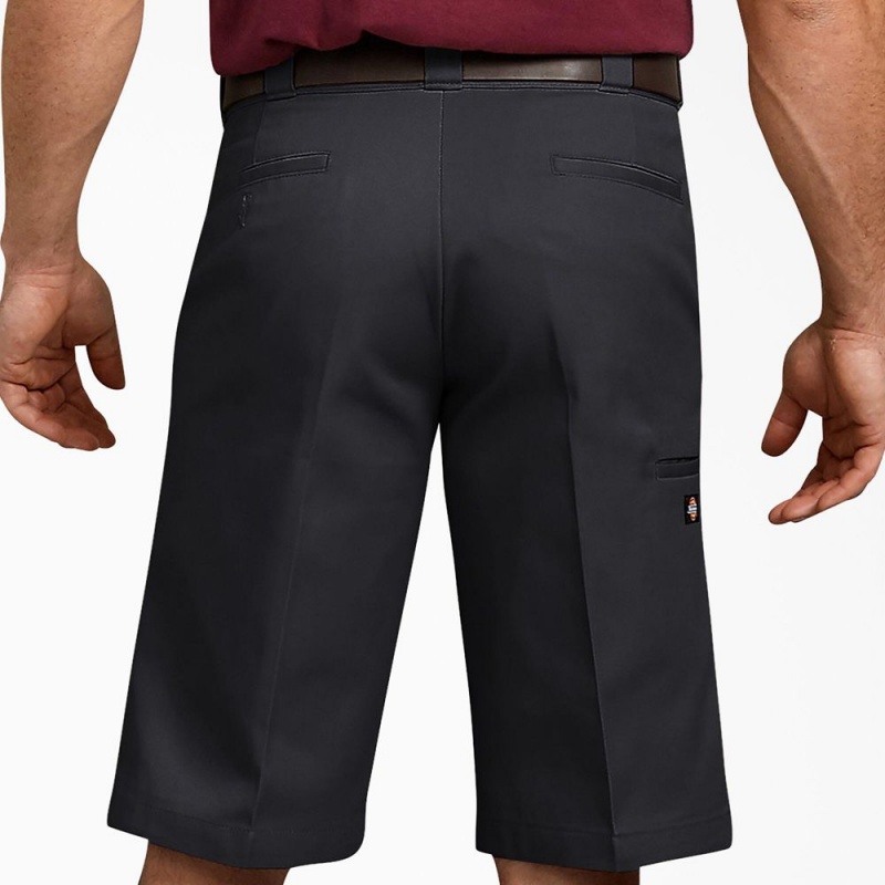 Black Men's Dickies Relaxed Fit Multi-Use Pocket Work Shorts | WEU089213