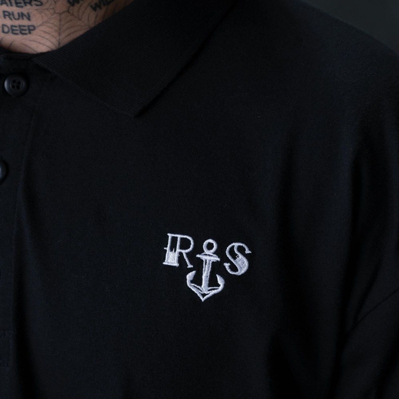 Black Men's Dickies Ronnie Sandoval Long Sleeve Polo Shirt | ENU162598