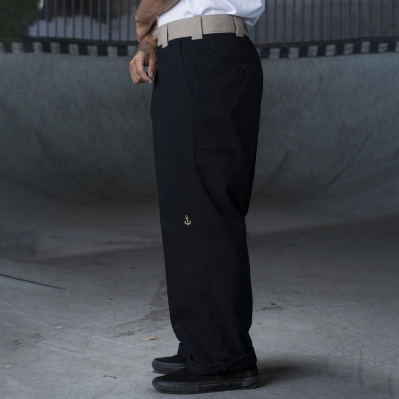 Black Men's Dickies Ronnie Sandoval Loose Fit Double Knee Pants | DQO643829