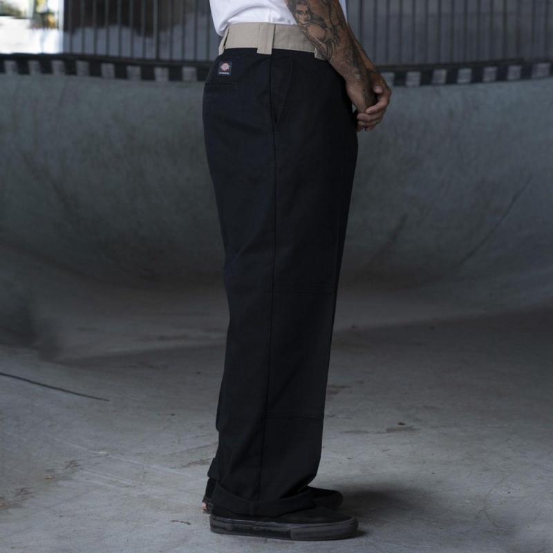 Black Men's Dickies Ronnie Sandoval Loose Fit Double Knee Pants | DQO643829