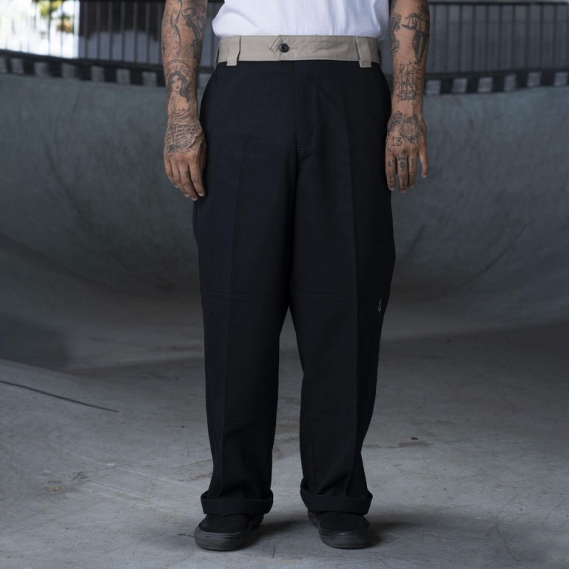 Black Men\'s Dickies Ronnie Sandoval Loose Fit Double Knee Pants | DQO643829