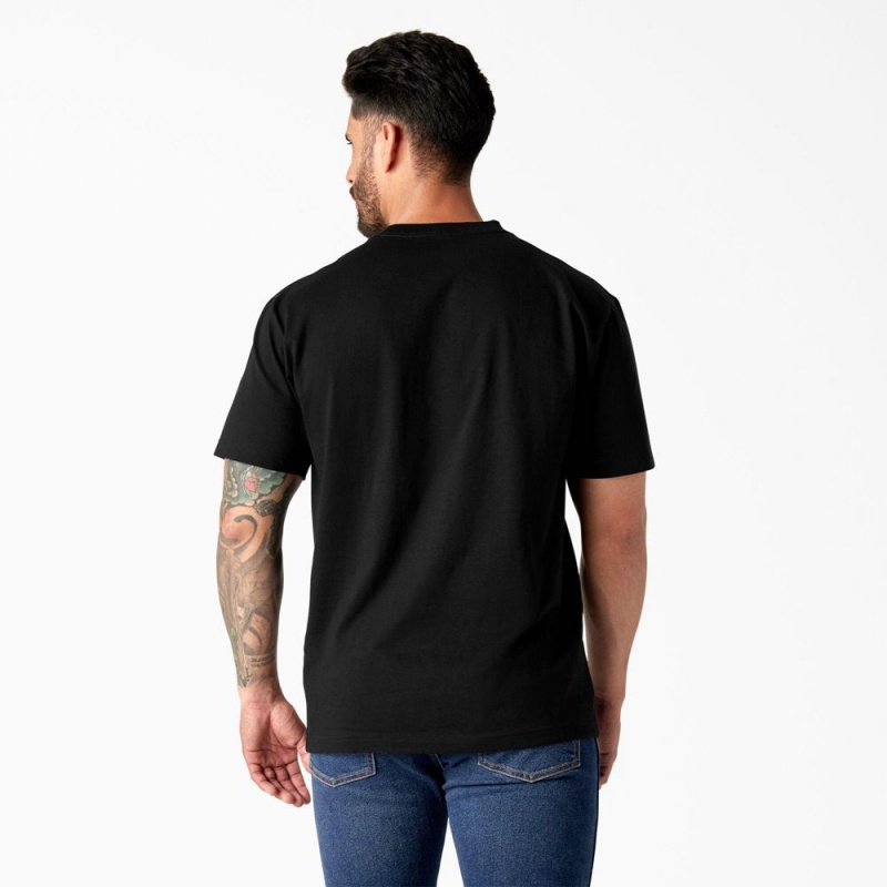 Black Men's Dickies Short Sleeve Logo Graphic T-Shirt | ERB760831