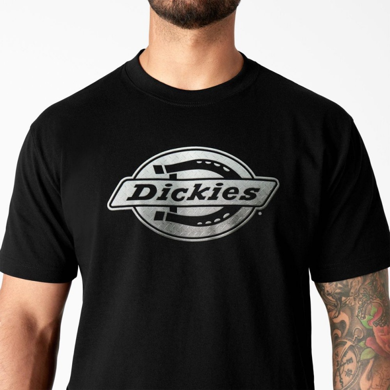 Black Men's Dickies Short Sleeve Logo Graphic T-Shirt | ERB760831