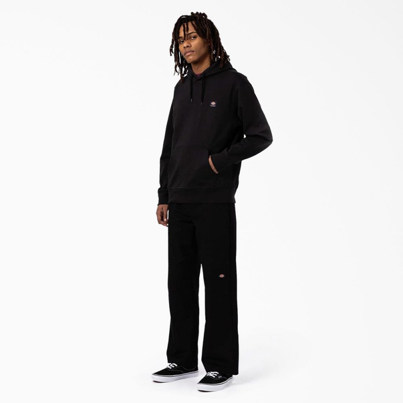 Black Men's Dickies Skateboarding Chest Logo Hoodie | JPT549810