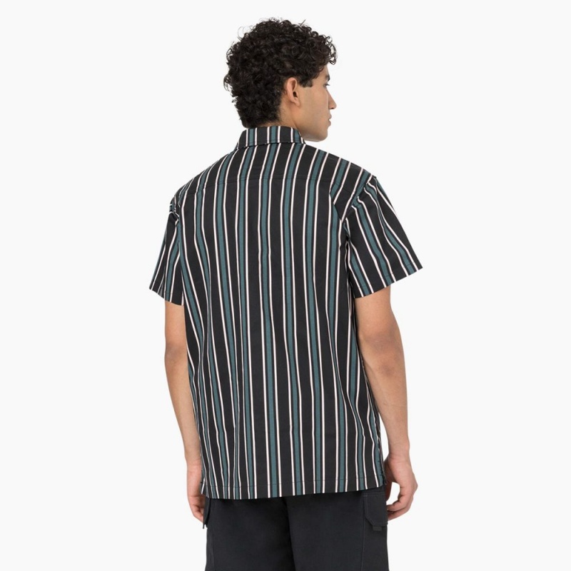 Black Men's Dickies Skateboarding Cooling Relaxed Fit Shirt | QWZ270869