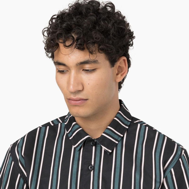 Black Men's Dickies Skateboarding Cooling Relaxed Fit Shirt | QWZ270869