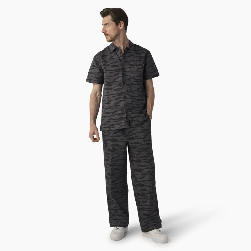 Black Men's Dickies Skateboarding Cooling Relaxed Fit Shirt | LRD419538