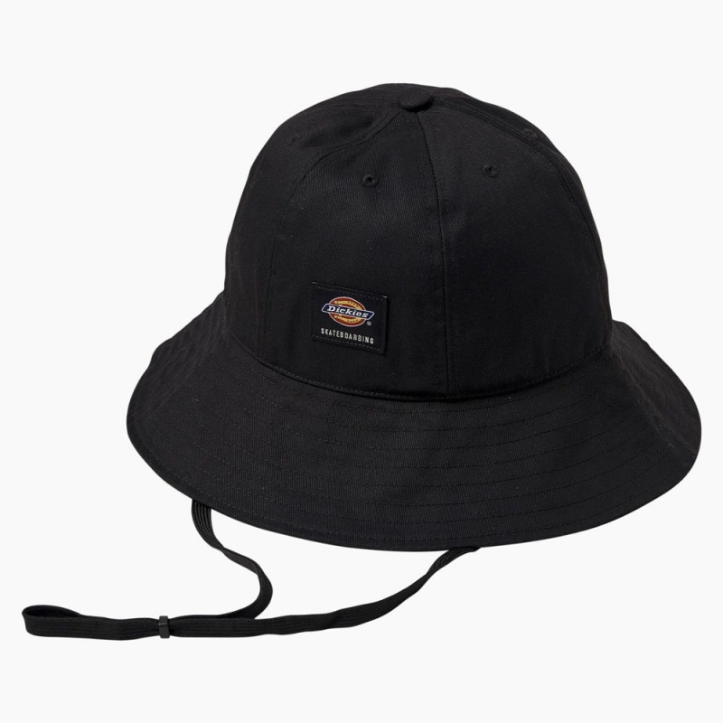 Black Men\'s Dickies Skateboarding Dome Bucket Hat | NZB734905