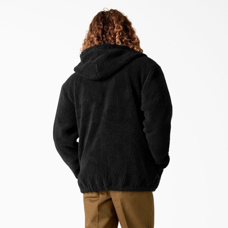 Black Men's Dickies Skateboarding Fleece Jacket | CYF310246