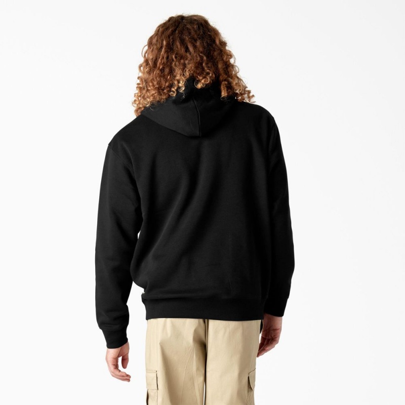 Black Men's Dickies Skateboarding Graphic Hoodie | PUZ014873