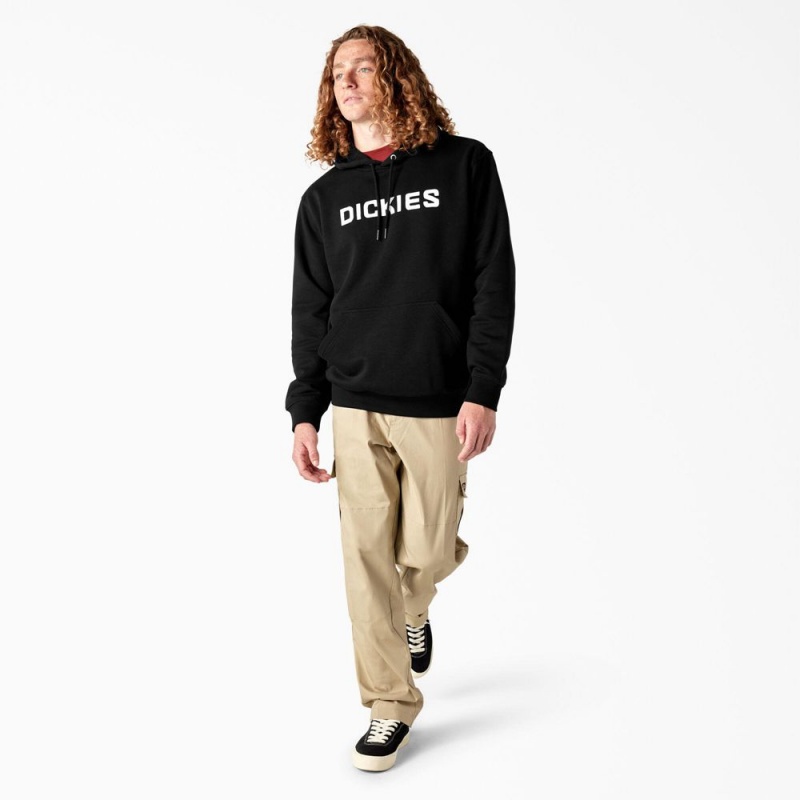 Black Men's Dickies Skateboarding Graphic Hoodie | PUZ014873