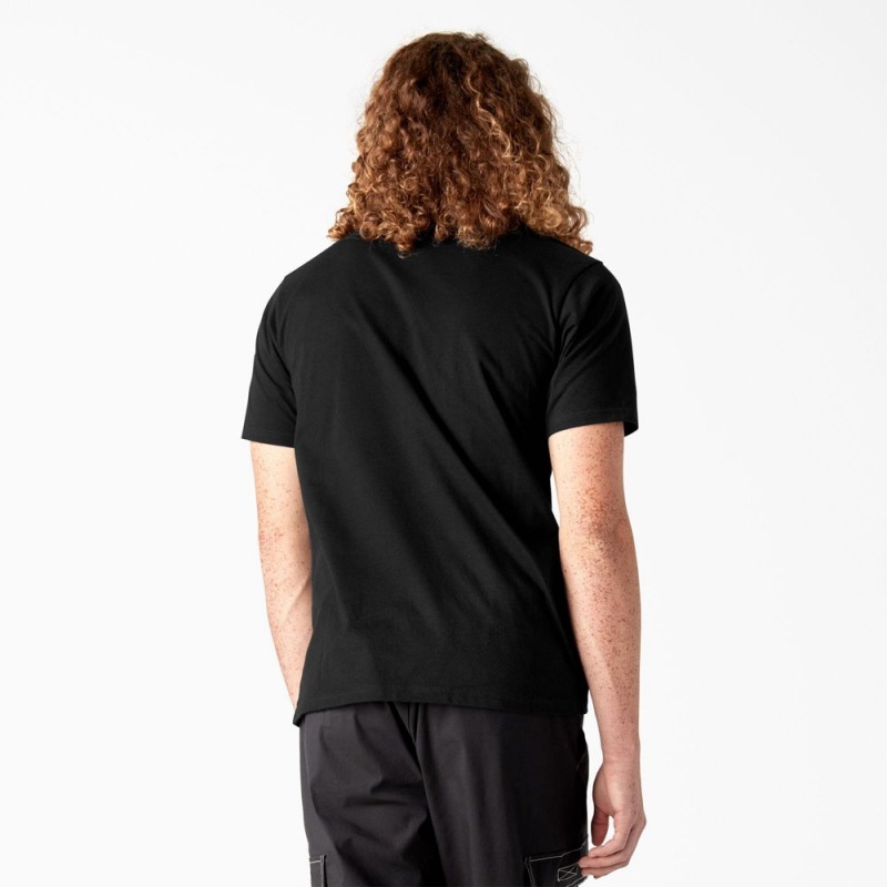 Black Men's Dickies Skateboarding Logo T-Shirt | AUI298630