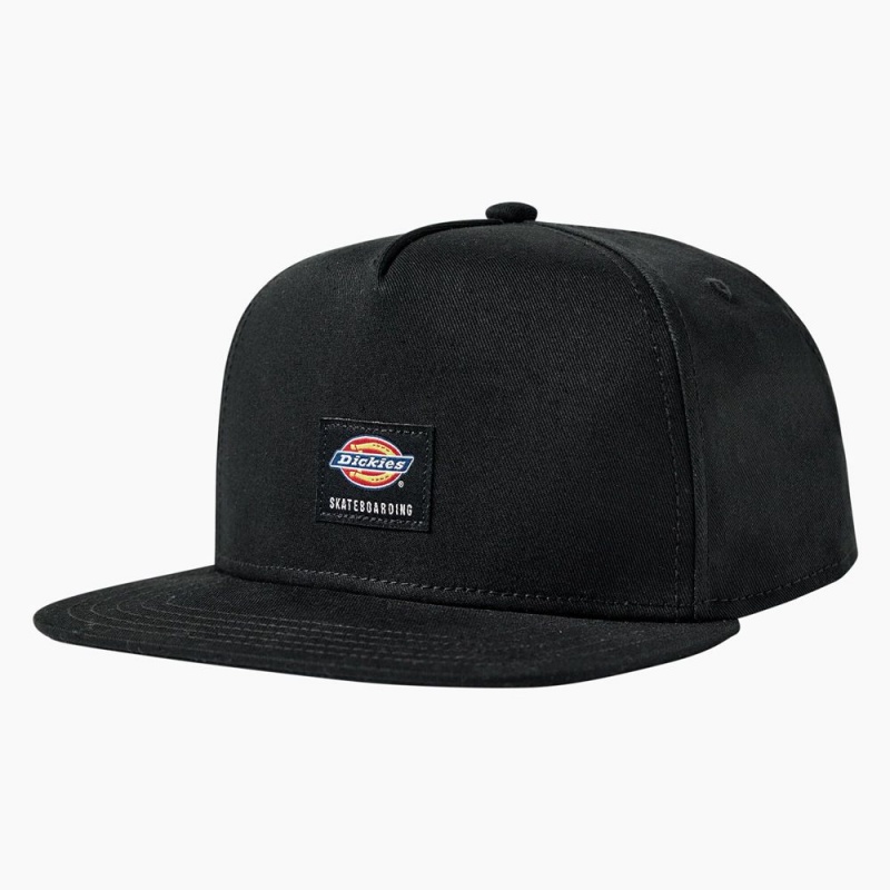 Black Men's Dickies Skateboarding Mid Pro Cap | TVD673849