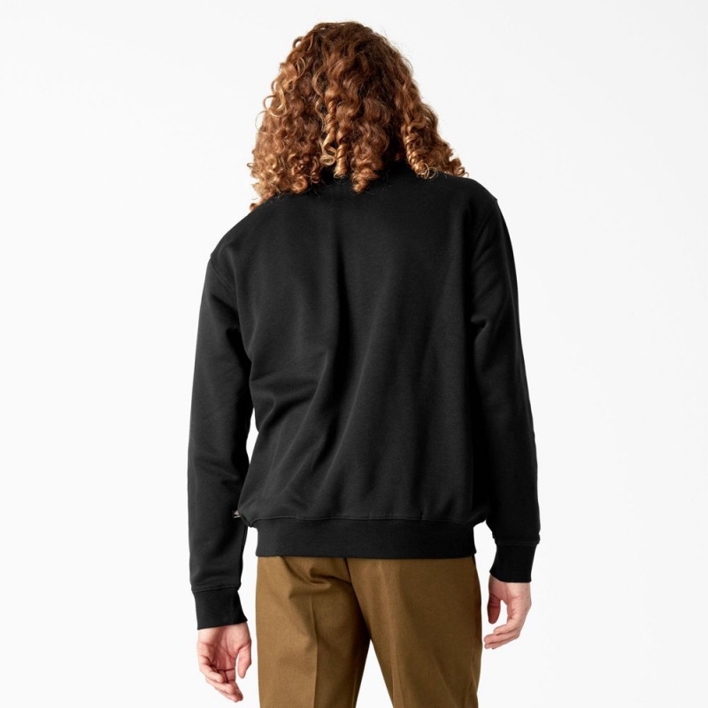 Black Men's Dickies Skateboarding Pool Drainage Graphic Sweatshirt | LYO216758