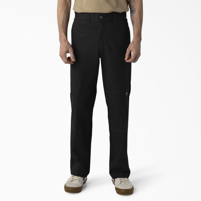 Black Men\'s Dickies Skateboarding Regular Fit Double Knee Pants | SCP653812