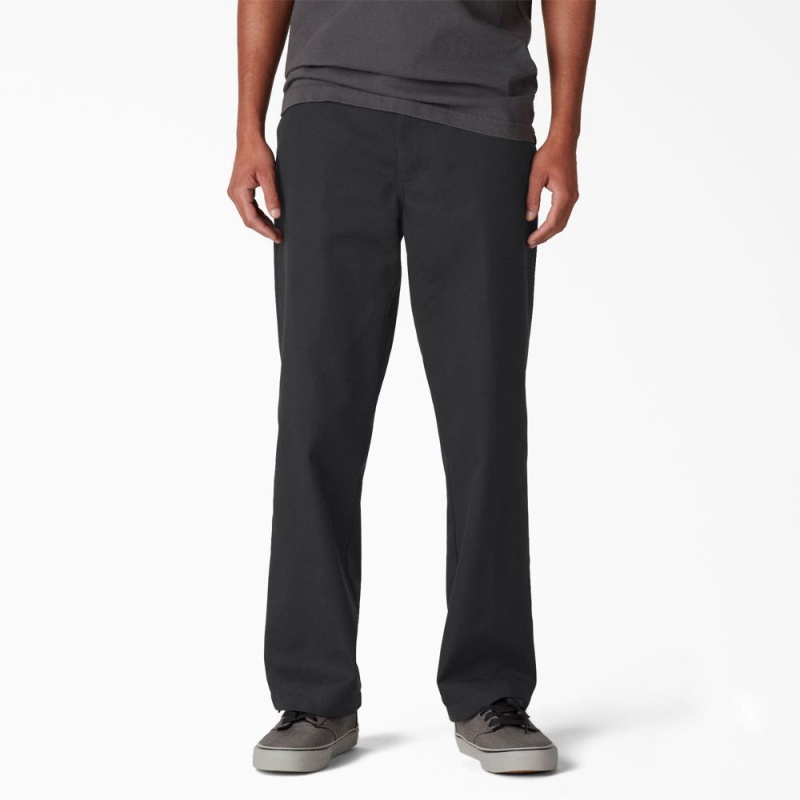 Black Men\'s Dickies Skateboarding Regular Fit Twill Pants | ZMV920438