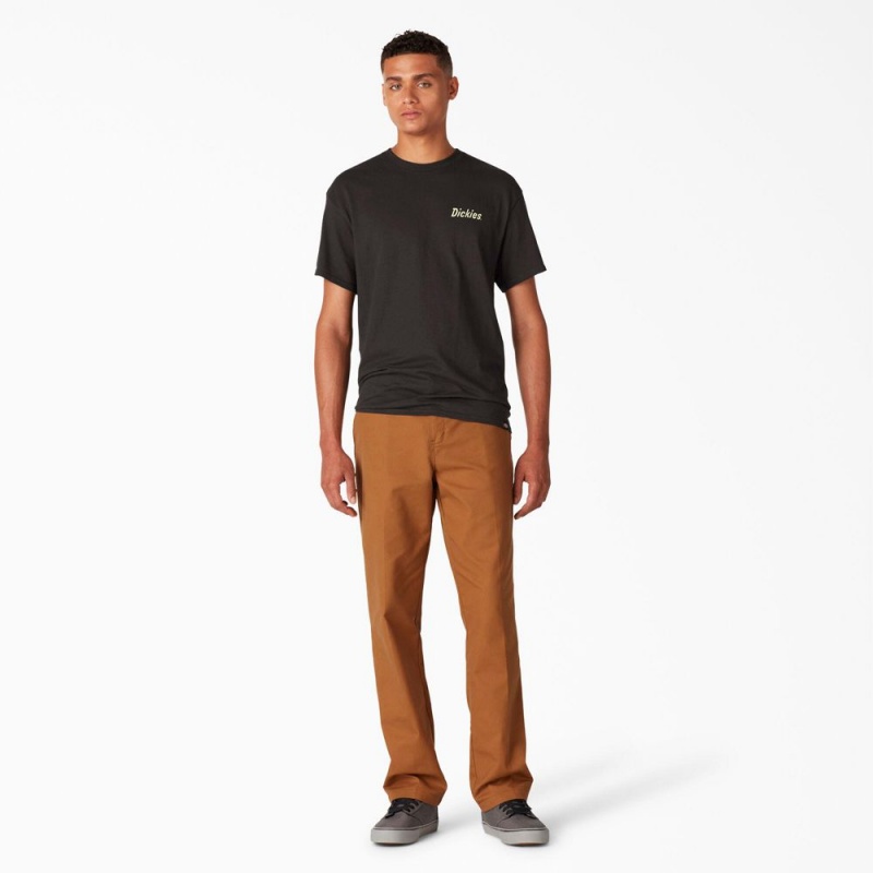 Black Men's Dickies Skateboarding Split Graphic T-Shirt | SWZ249076