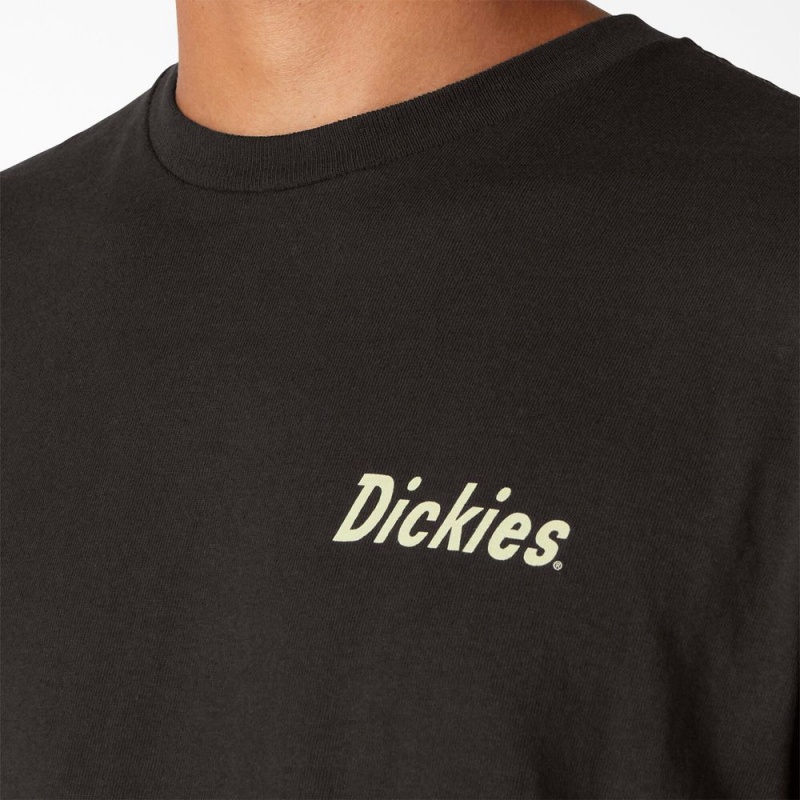 Black Men's Dickies Skateboarding Split Graphic T-Shirt | SWZ249076