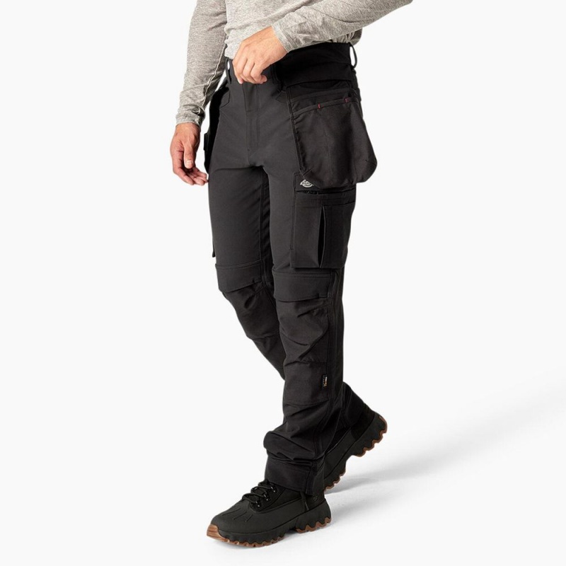 Black Men's Dickies Slim Fit Holster Double Knee Work Pants | HWZ587342