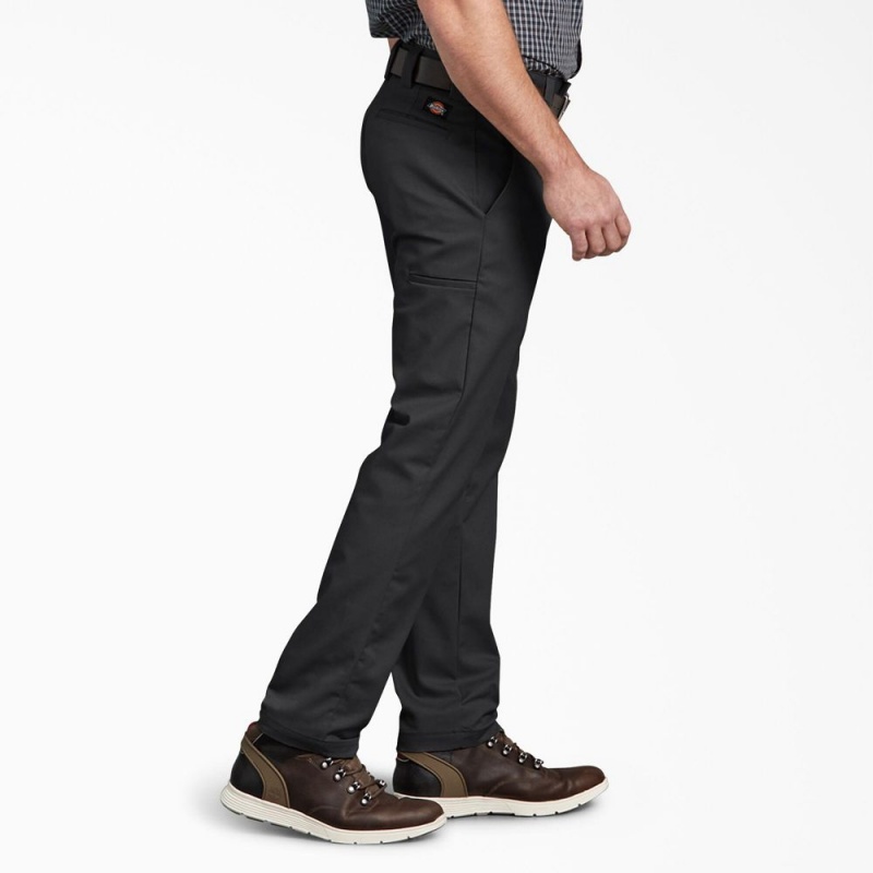 Black Men's Dickies Slim Fit Tapered Leg Multi-Use Pocket Work Pants | OFV410627