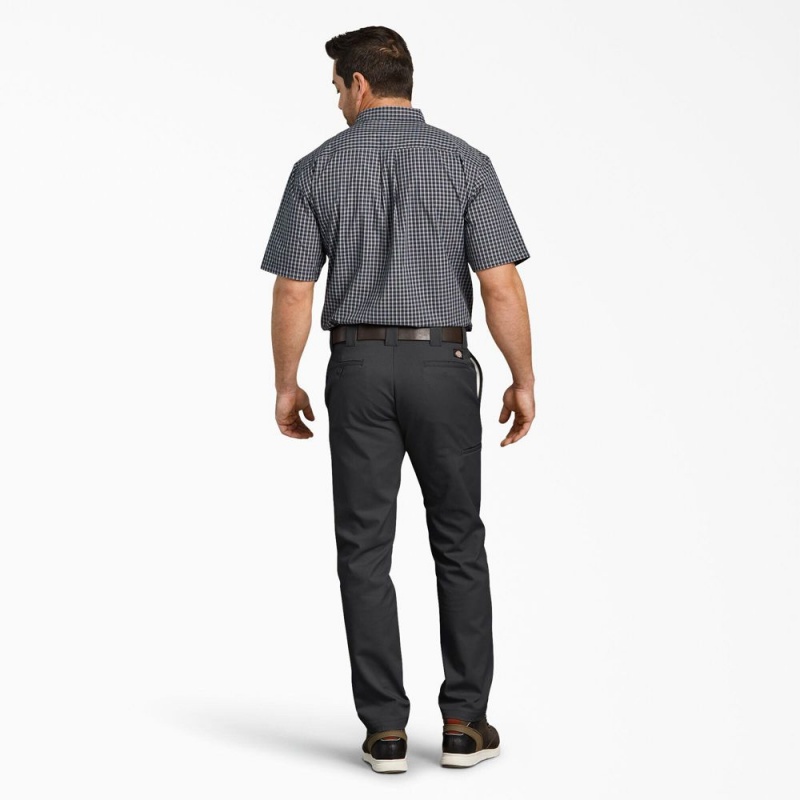 Black Men's Dickies Slim Fit Tapered Leg Multi-Use Pocket Work Pants | OFV410627