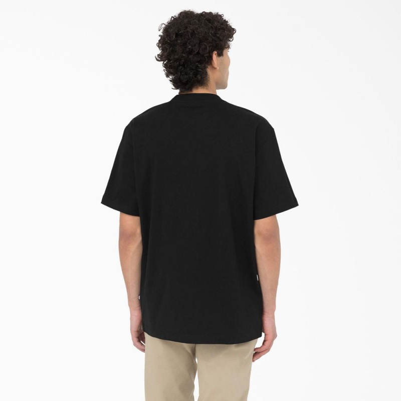 Black Men's Dickies Summerdale Short Sleeve T-Shirt | CJW459728