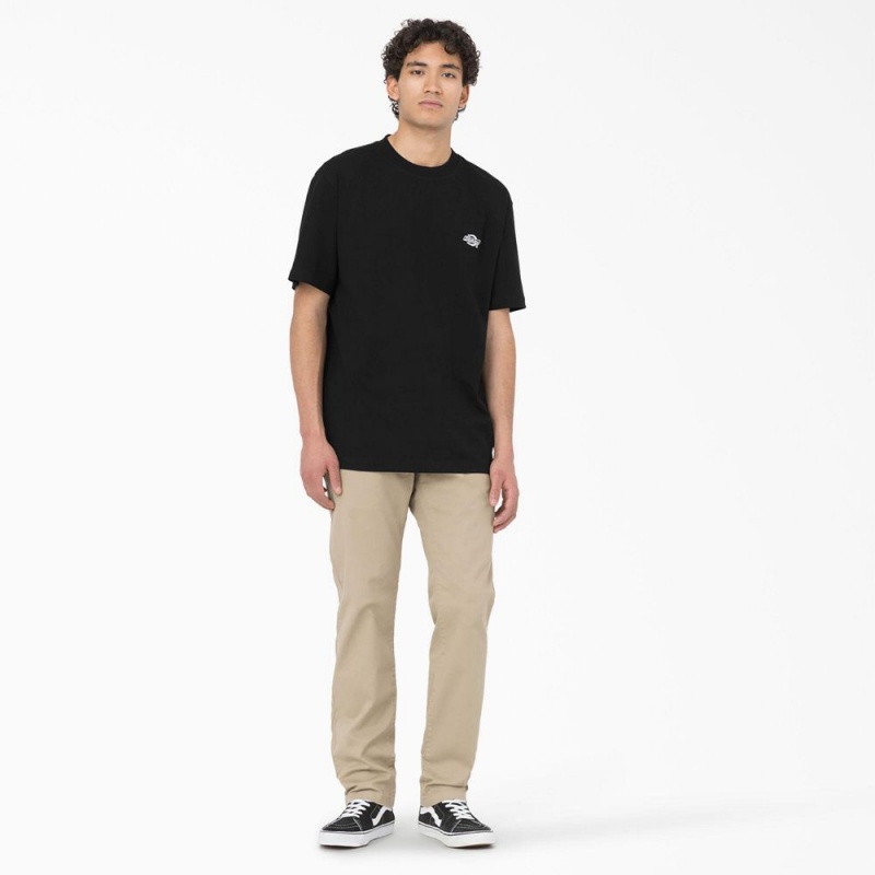 Black Men's Dickies Summerdale Short Sleeve T-Shirt | CJW459728