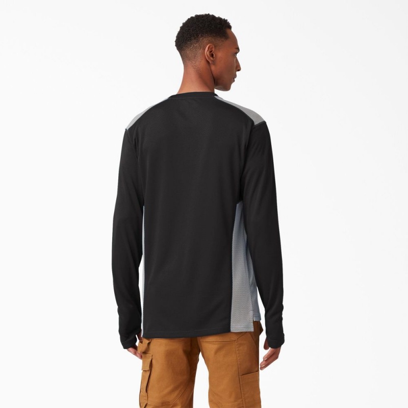 Black Men's Dickies Temp-iQ® 365 Long Sleeve Pocket T-Shirt | WNP829673