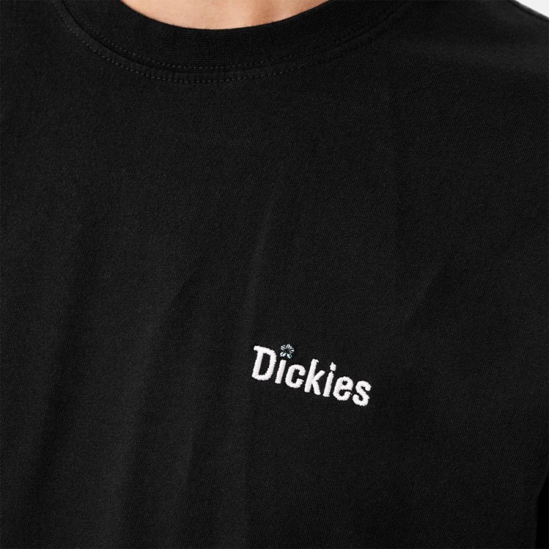 Black Men's Dickies Tom Knox Embroidery T-Shirt | EKI702359